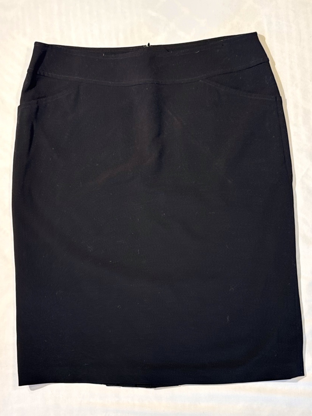 MAXSTUDIO.COM Vintage Black Pencil Skirt with Pockets and Rear Pleats